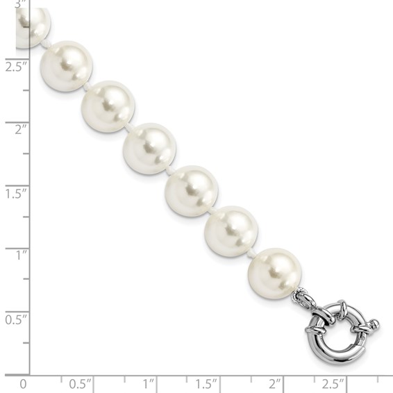 Sterling Silver Majestik Imitation Shell Pearl Bracelets