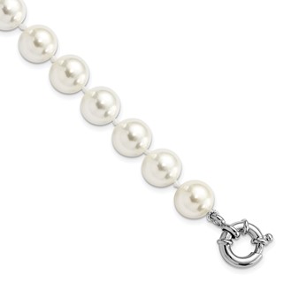 Sterling Silver Majestik Imitation Shell Pearl Bracelets
