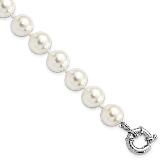 Sterling Silver Majestik Imitation Shell Pearl Bracelets