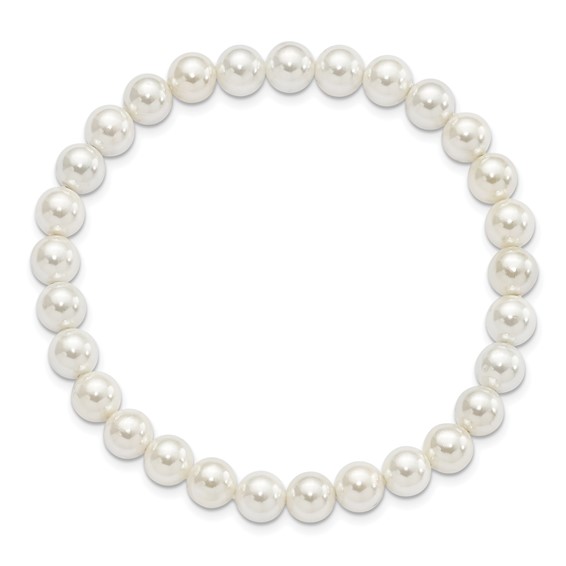Sterling Silver Majestik Imitation Shell Pearl Necklaces