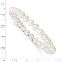 Majestik 7-8mm White Imitation Shell Pearl Stretch Bracelet view 3