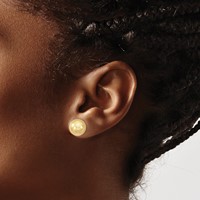 Majestik Sterling Silver Rhodium-plated 10-11mm Yellow Imitation Shell Pearl Stud Earrings view 3