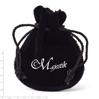 Majestick Pearl Large Black Bell Pounch with Rope Drawstring view 2