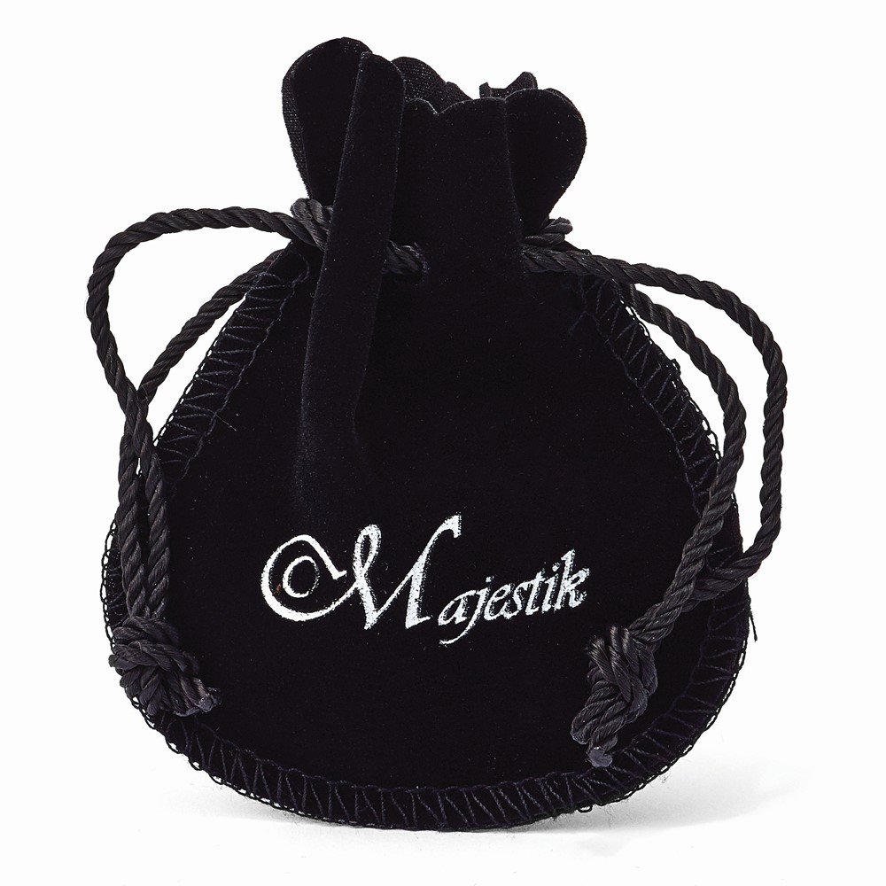 Majestick Pearl Large Black Bell Pounch with Rope Drawstring