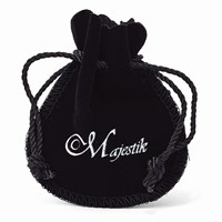 Majestick Pearl Large Black Bell Pounch with Rope Drawstring view 1