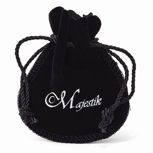 Majestick Pearl Large Black Bell Pounch with Rope Drawstring