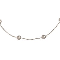 Sterling Silver Majestik 10-11mm Grey Shell Bead 7 Station Necklace view 2