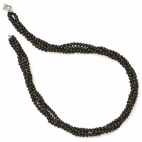 Sterling S Majestik Rh-pl 4 Row 4-5mm Blk Imitat Shell Pearl Twisted Neck view 2