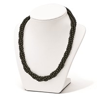 Sterling S Majestik Rh-pl 4 Row 4-5mm Blk Imitat Shell Pearl Twisted Neck view 3