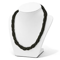 Sterling S Majestik Rh-pl 4 Row 4-5mm Blk Imitat Shell Pearl Twisted Neck view 4