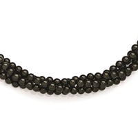 Sterling S Majestik Rh-pl 4 Row 4-5mm Blk Imitat Shell Pearl Twisted Neck view 1