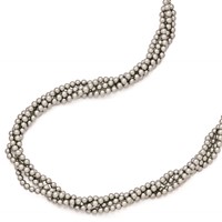 Sterling S Majestik Rh-pl 4 Row 4-5mm Grey Imitat Shell Pearl Twist Necklace view 2