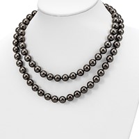 Majestik 10-11mm Black Imitation Shell Pearl Hand Knotted Slip-on Hand-knotted Necklace view 5