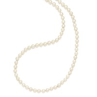 10-11mm White Shell Pearl Hand-knotted Endless Slip-on Necklace, 36" view 2