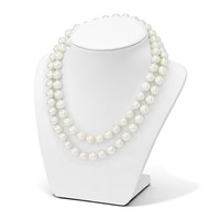 10-11mm White Shell Pearl Hand-knotted Endless Slip-on Necklace, 36" view 3