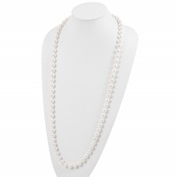 10-11mm White Shell Pearl Hand-knotted Endless Slip-on Necklace, 36" view 4