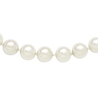 Majestik 10-11mm White Imitation Shell Pearl Hand-knotted Slip-on Necklace