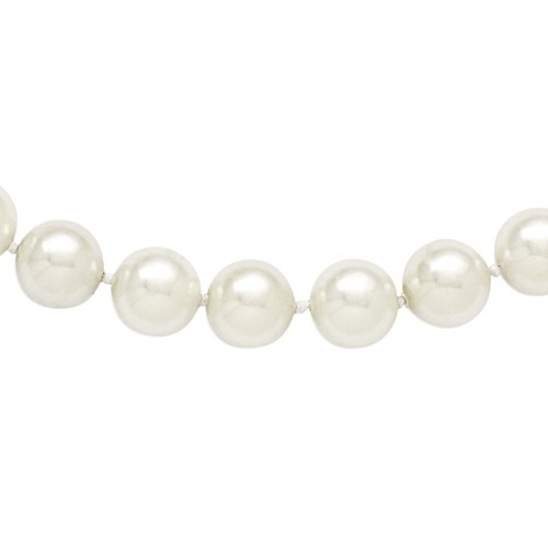 10-11mm White Shell Pearl Hand-knotted Endless Slip-on 36 Inch Necklace