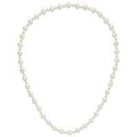 7 and 12mm White Shell Pearl Hand-knotted Endless Slip-on Necklace, 36" view 5