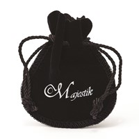 Majestick Pearl Small Black with White Logo Rope Drawstring Bell Pounch view 1