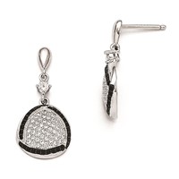Sterling Silver & CZ True Fire Triangle Dangle Post Earrings view 1