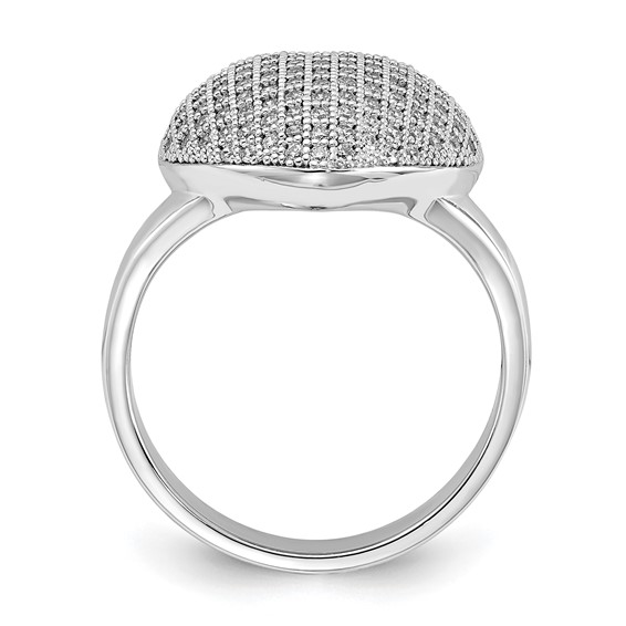 Sterling Silver & CZ Brilliant Embers Polished Heart Ring