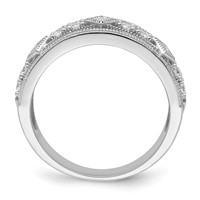 Brilliant Embers Sterling Silver Rhodium-plated 59 Stone Micro Pavé CZ Polished Ring view 2