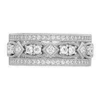 Brilliant Embers Sterling Silver Rhodium-plated 59 Stone Micro Pavé CZ Polished Ring view 4