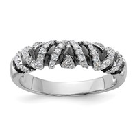 Sterling Silver & CZ True Fire Ring view 1