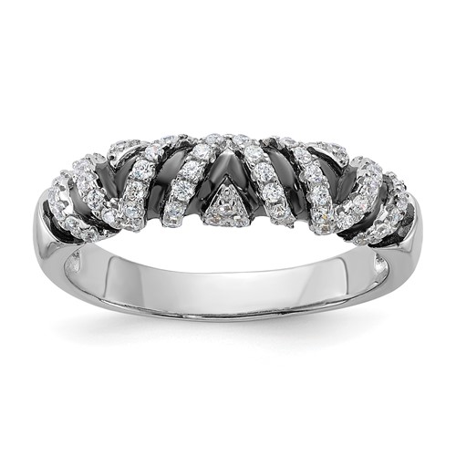 Sterling Silver & CZ True Fire Ring