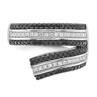 Sterling Silver Black & Clear CZ True Fire Ring view 5