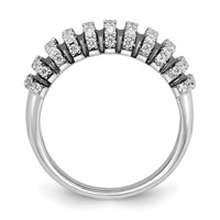Sterling Silver Ring with Black Rhodium & CZ Brilliant Embers view 2