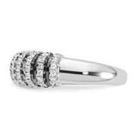 Sterling Silver Ring with Black Rhodium & CZ Brilliant Embers view 3