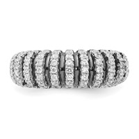Sterling Silver Ring with Black Rhodium & CZ Brilliant Embers view 5
