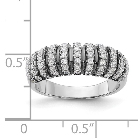 Sterling Silver w/ Black Rhodium & CZ Brilliant Embers Ring