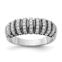 Sterling Silver Ring with Black Rhodium & CZ Brilliant Embers view 1