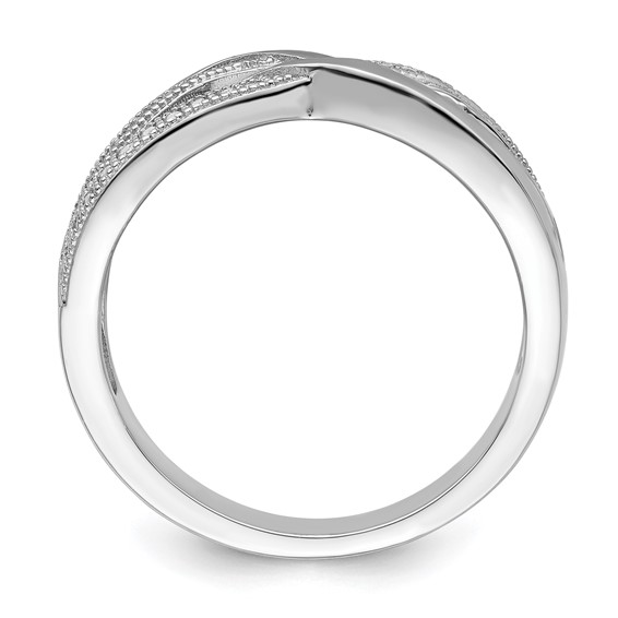 Brilliant Embers Sterling Silver Rhodium-plated 44 Stone Micro Pavé CZ Polished Ring