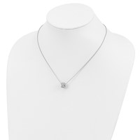 Brilliant Embers Sterling Silver Rhodium-plated 122 Stone Micro Pavé CZ Love Knot Necklace with 2 Inch Extender, 18" view 4