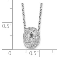 Brilliant Embers Sterling Silver Rhodium-plated 122 Stone Micro Pavé CZ Love Knot Necklace with 2 Inch Extender, 18" view 3