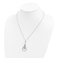 Brilliant Embers Sterling Silver Rhodium-plated 109 Stone Micro Pavé CZ Polished Necklace with 2 Inch Extender, 18" view 4