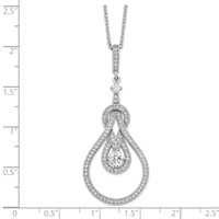 Brilliant Embers Sterling Silver Rhodium-plated 109 Stone Micro Pavé CZ Polished Necklace with 2 Inch Extender, 18" view 3