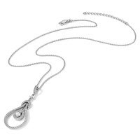 Brilliant Embers Sterling Silver Rhodium-plated 109 Stone Micro Pavé CZ Polished Necklace with 2 Inch Extender, 18" view 5