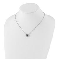 Sterling Silver Black Rhodium CZ Circle Bead True Fire Necklace view 3