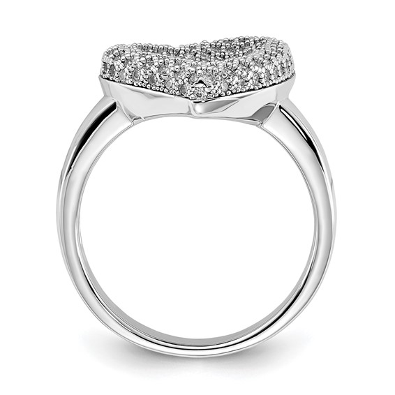 Sterling Silver & CZ Brilliant Embers Fancy Polished Heart Ring