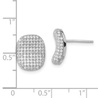 Brilliant Embers Sterling Silver & CZ Polished Post Earrings view 3