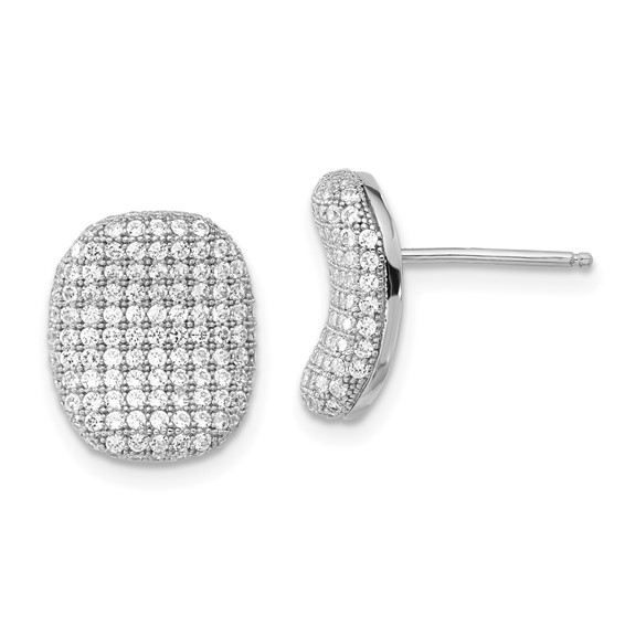 Brilliant Embers Sterling Silver & CZ Polished Post Earrings