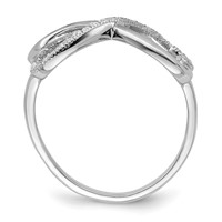Brilliant Embers Sterling Silver Rhodium-plated 20 Stone Micro Pavé CZ Heart Ring view 2
