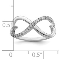Brilliant Embers Sterling Silver Rhodium-plated 20 Stone Micro Pavé CZ Heart Ring view 4