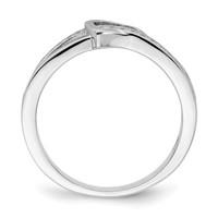 Brilliant Embers Sterling Silver Rhodium-plated 20 Stone Micro Pavé CZ Heart Ring view 2
