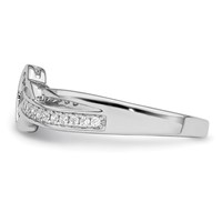 Brilliant Embers Sterling Silver Rhodium-plated 20 Stone Micro Pavé CZ Heart Ring view 3